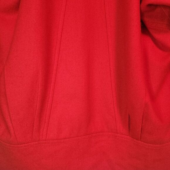 Vintage Red Wool Structured Jacket with Silver Embellishments - Picture 6 of 15